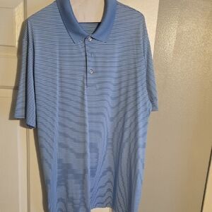 Men's Blue Striped Polo Shirt